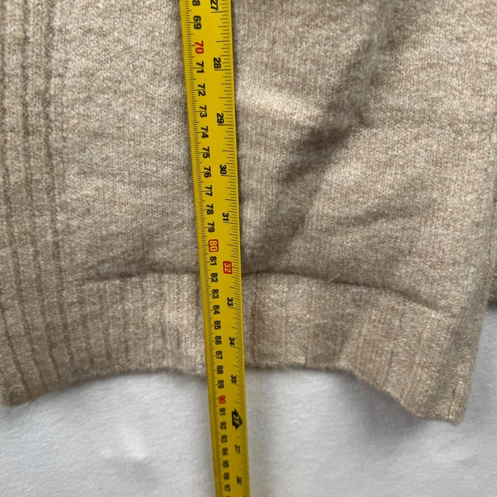 Topshop Cardigan Open‎ Front Ribbed Knit Pockets Casual Comfy Tan Small S